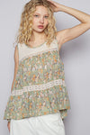 POL Sleeveless top in crinkle print