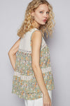 POL Sleeveless top in crinkle print