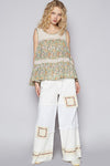 POL Sleeveless top in crinkle print