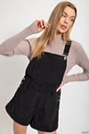 Medium Wide Corduroy Fabric Short Overall