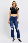 Judy Blue High Waist Rigid Magic Distressed Straight