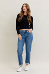 Judy Blue Mid Rise Boyfriend Classic Cuffed
