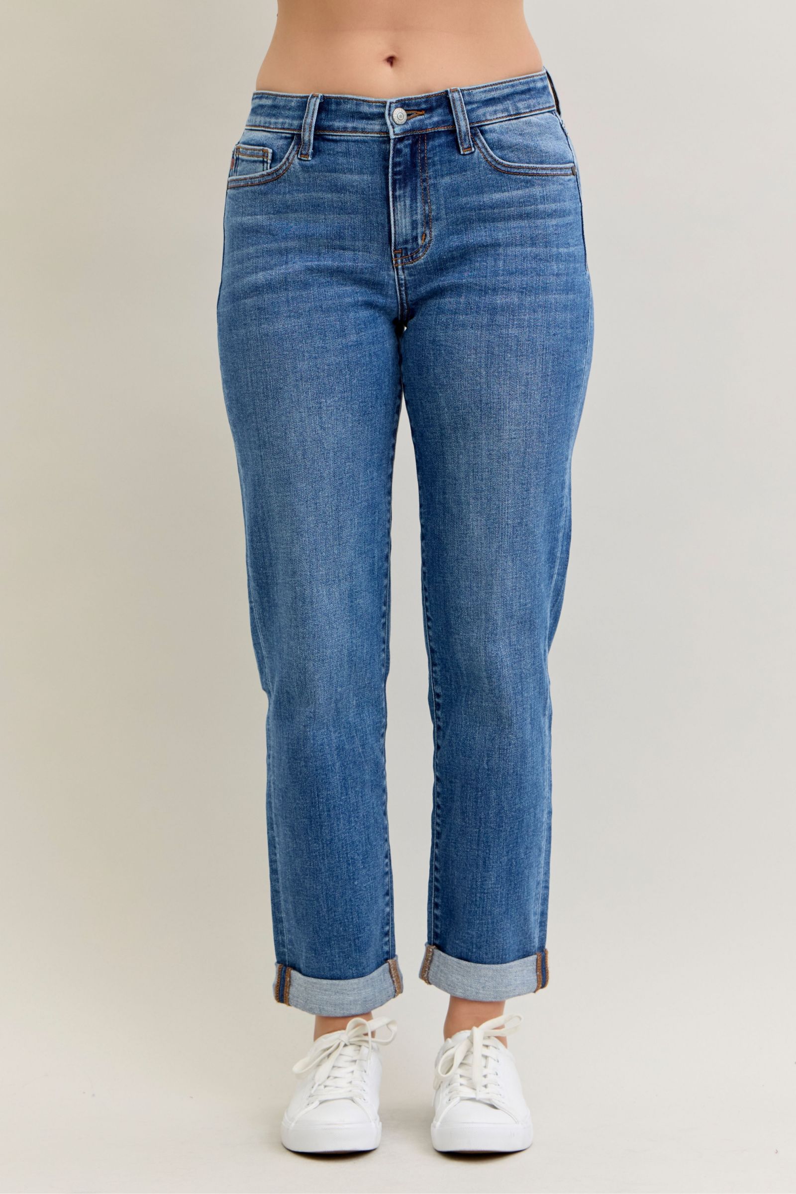 Judy Blue Mid Rise Boyfriend Classic Cuffed