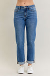 Judy Blue Mid Rise Boyfriend Classic Cuffed