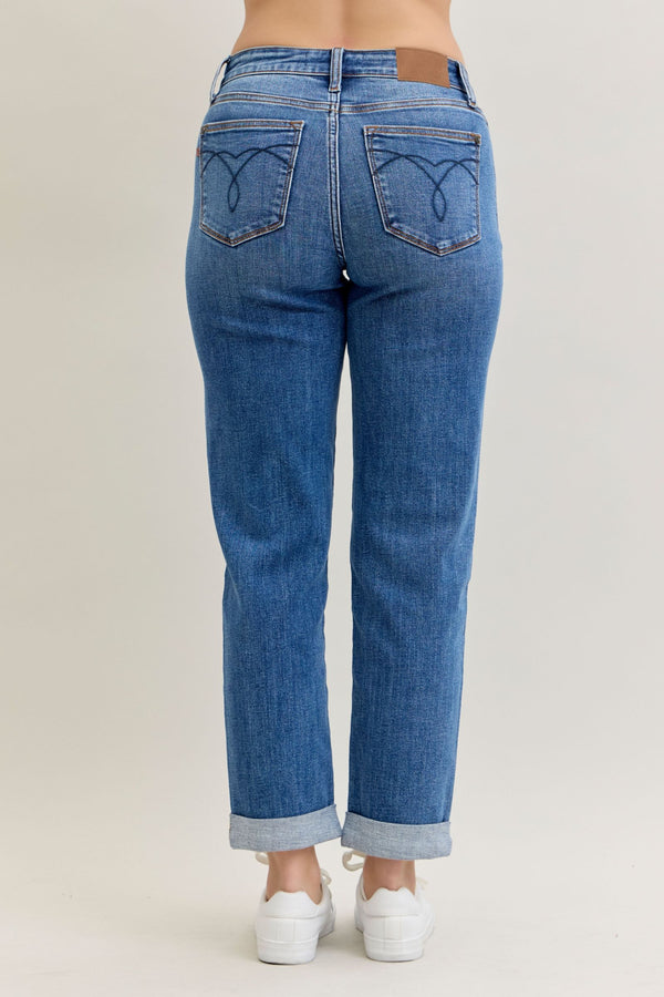 Judy Blue Mid Rise Boyfriend Classic Cuffed