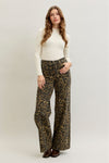 Judy Blue HW Retro Wide Leopard Print Jean