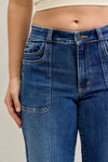 Judy Blue MR 90's Straight Front Patch Double Pocket