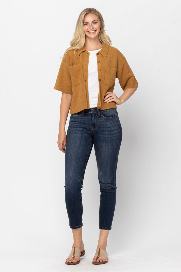 Judy Blue Mid-rise 27" Cropped Relaxed Fit - REGULAR INSEAM