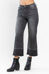 Judy Blue Hi Waist Wide Release Hem Crop Wide - Curvy Size