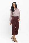 Judy Blue HW Wine Tummy Control Garment Dyed Wide Crop - Curvy Size