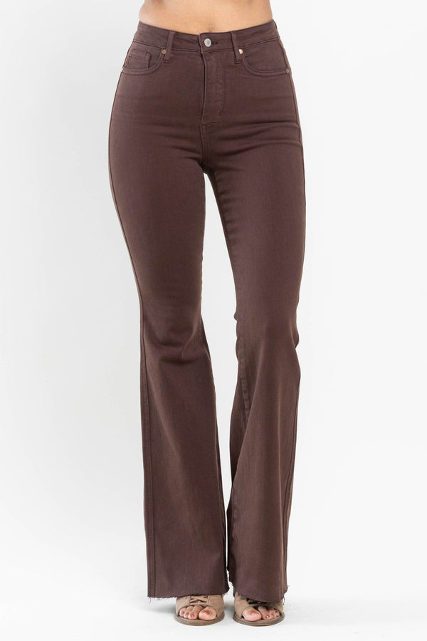 Judy Blue HW Tummy Control Garment Dyed Flare