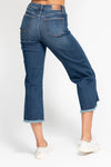 Judy Blue HW Button Fly Destroy Hem Crop Wide