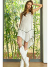 POL V-neck assymetrical Hem Dress - 2 Colors