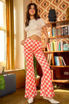 Jade by Jane Pink Flared Checkered Pants