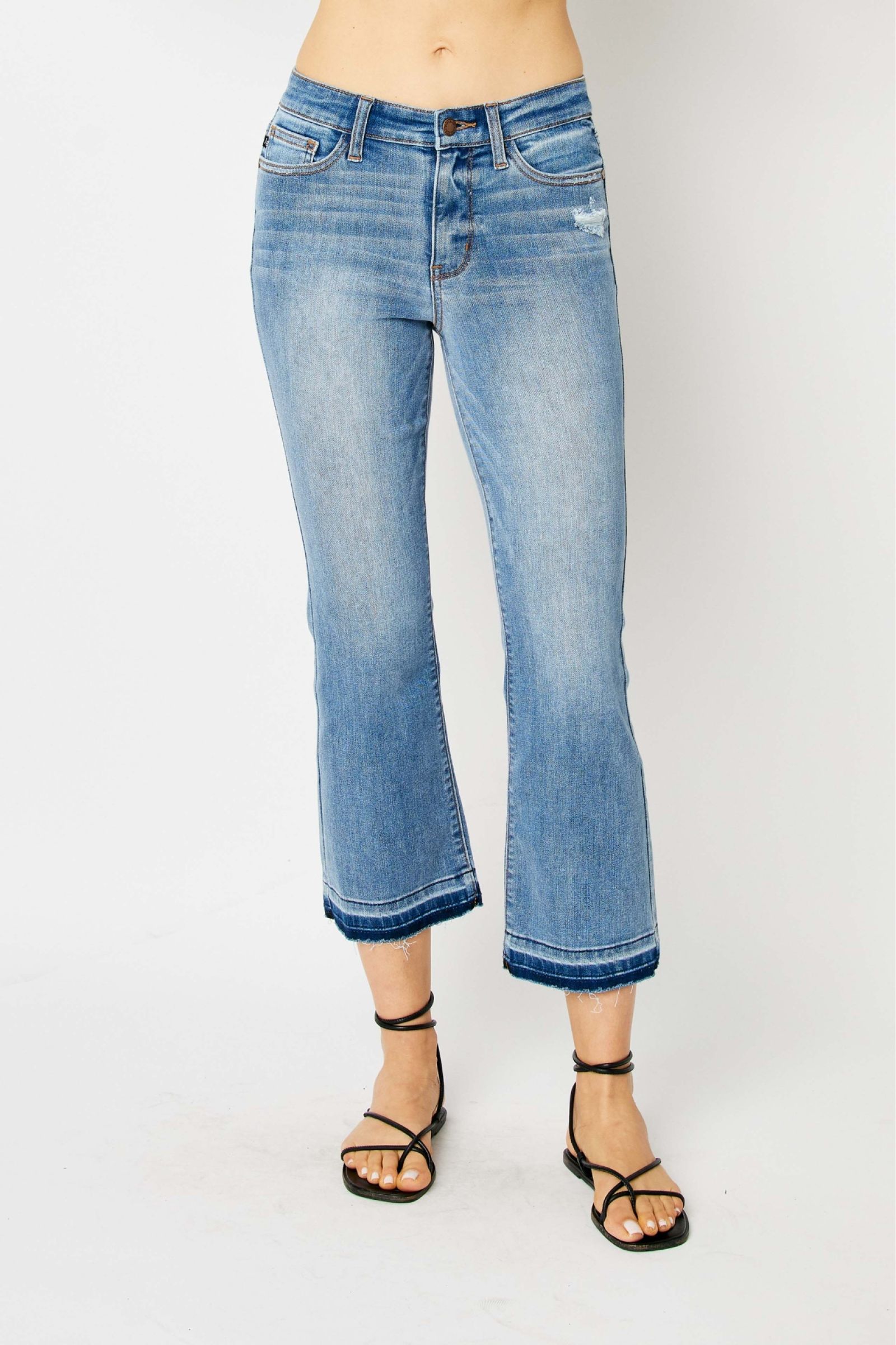 SALE Judy Blue MR Release Hem Cropped Bootcut