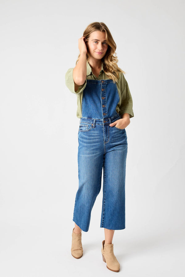 Judy Blue Hi Waist Crop Wide Overall