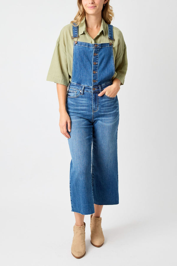 Judy Blue Hi Waist Crop Wide Overall