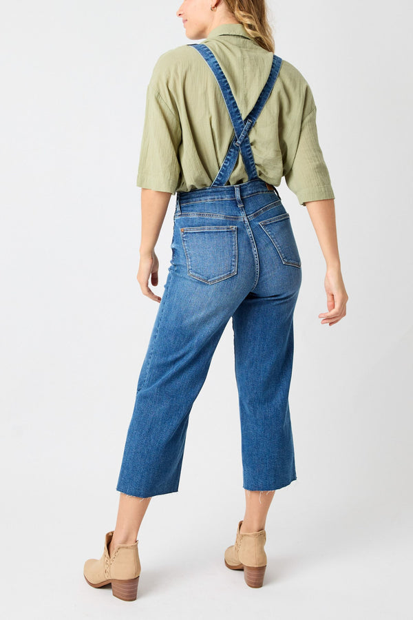 Judy Blue Hi Waist Crop Wide Overall