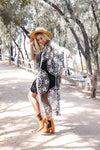 Contrast Mesh Cotton Lace Kimono - 5 Colors!