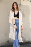 Contrast Mesh Cotton Lace Kimono - 5 Colors!