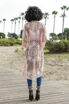 Contrast Mesh Cotton Lace Kimono - 5 Colors!