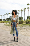 Contrast Mesh Cotton Lace Kimono - 5 Colors!