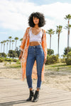Contrast Mesh Cotton Lace Kimono - 5 Colors!