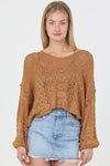 Angie V-neck Crop Length Light weight Pullover Sweater
