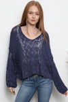 Angie V-neck Crop Length Light weight Pullover Sweater