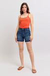 Judy Blue HW Tummy Control Destroy Release Hem Shorts