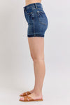 Judy Blue HW Tummy Control Destroy Release Hem Shorts