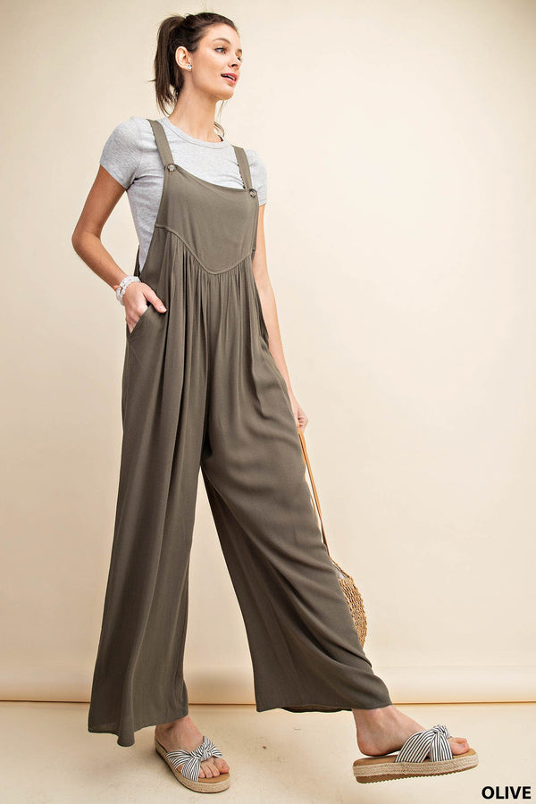 Kori America Overall Rayon Crepe Jumpsuit - 2 Colors