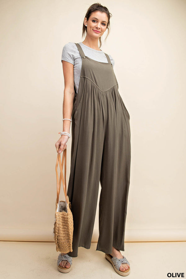 Kori America Overall Rayon Crepe Jumpsuit - 2 Colors