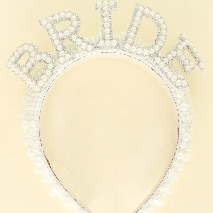 Fashion Pearl Rhinestone Pave Bridal Headband