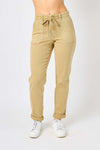 SALE Judy Blue High Waist Khaki Garment Dyed Cuffed Jogger