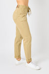 SALE Judy Blue High Waist Khaki Garment Dyed Cuffed Jogger