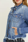 Risen Jeans Distressed Vintage Frayed Hem Jacket