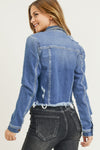 Risen Jeans Distressed Vintage Frayed Hem Jacket
