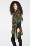Burnout Velvet Floral Design Kimono