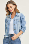 Risen Distressed Vintage Frayed hem Jacket