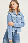 Risen Distressed Vintage Frayed hem Jacket