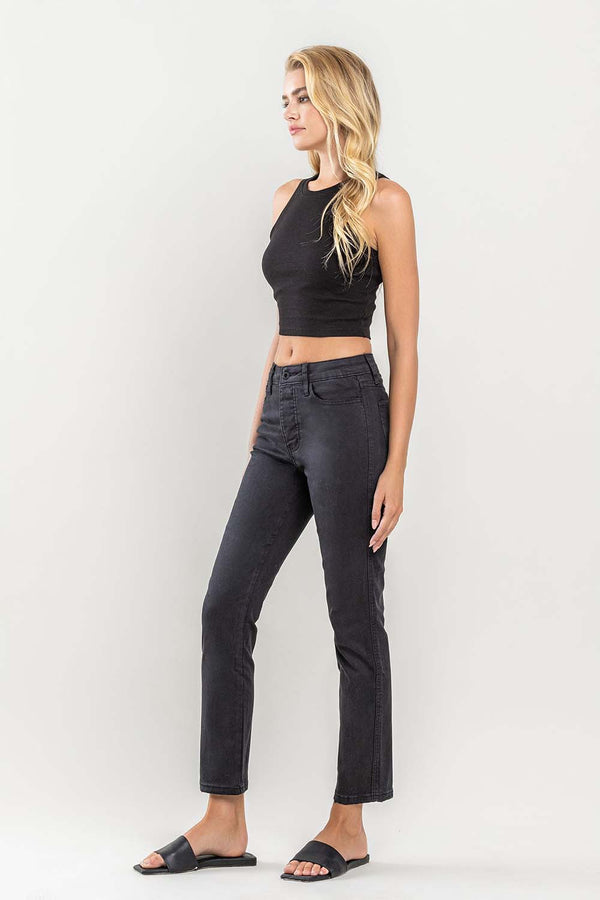SALE Vervet High Rise Hidden Button Up Ankle Straight Jean