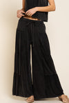 POL Ribbed contrast fabric panels wide fit pants