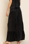 POL Ribbed contrast fabric panels wide fit pants