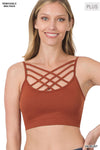 Seamless Triple Criss-Cross Padded Bralette - Curvy Size
