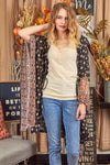Border Woven Print Cardigan