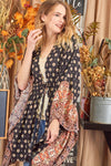 Border Woven Print Cardigan