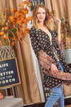 Border Woven Print Cardigan