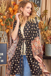 Border Woven Print Cardigan