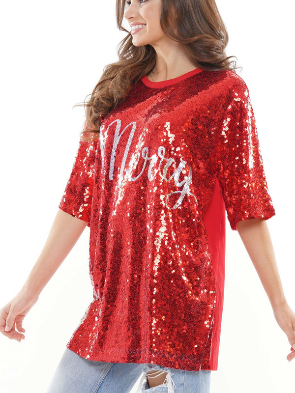 Merry sequin t-shirt dress